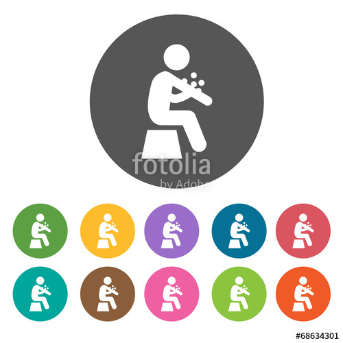 500x500 Body Scrub Icon Set Round Colourful Buttons Illustration Ep