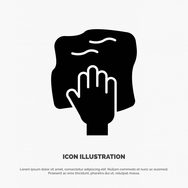 640x640 Cleaning Hand Housework Rub Scrub Solid Glyph Icon Vector