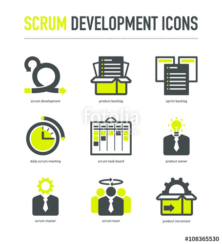 455x500 Scrum Development Methodology Icons Stock Image And Royalty Free