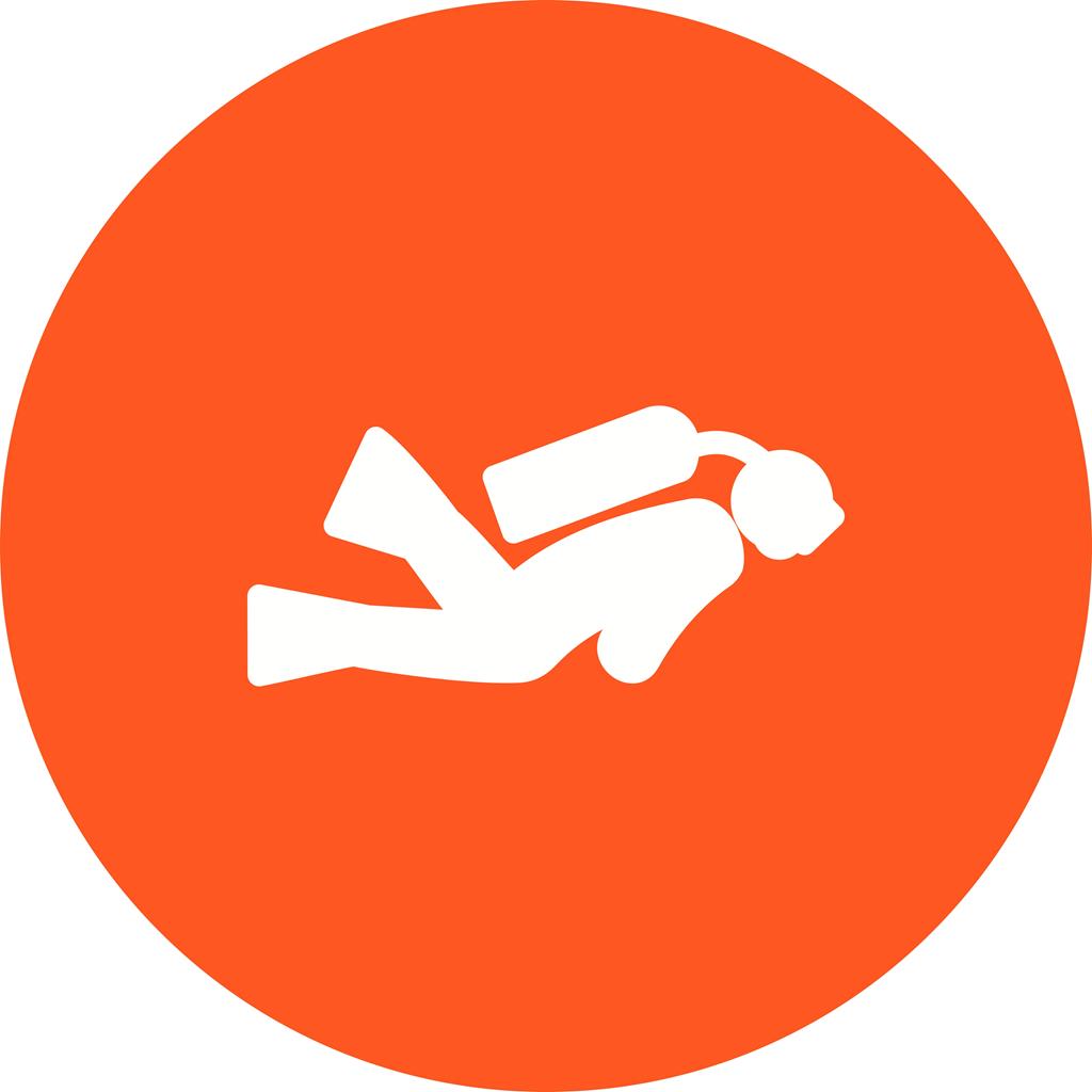 1024x1024 Scuba Diver Flat Round Icon