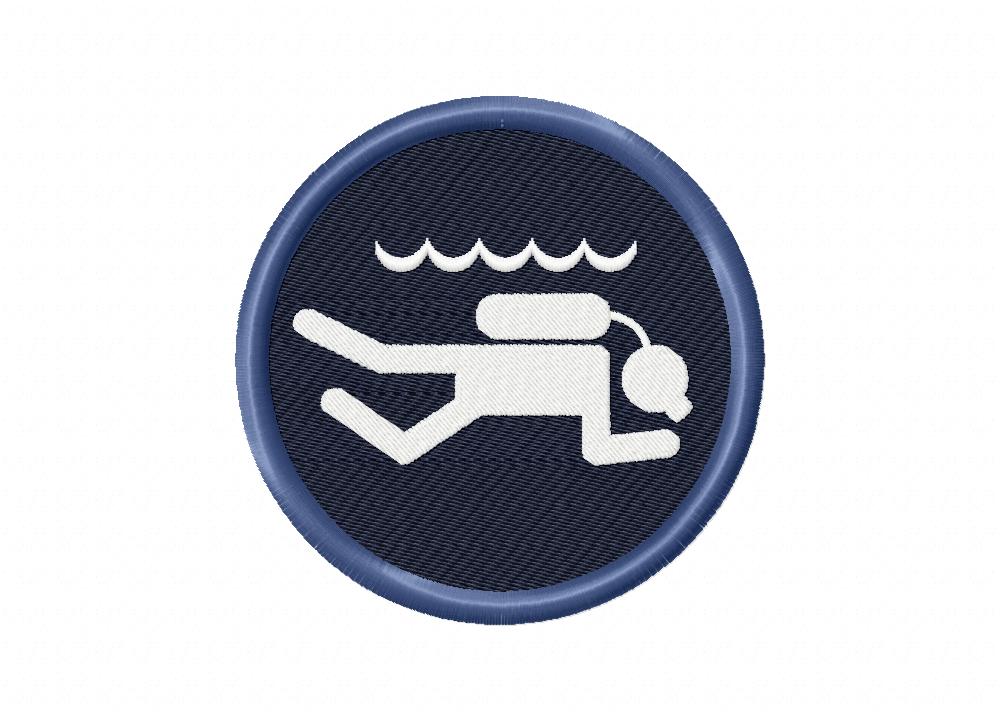 1000x721 Scuba Diving Icon Machine Embroidery Design Blasto Stitch