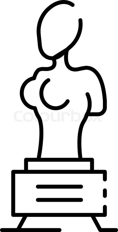 408x800 Woman Sculpture Icon Outline Woman Stock Vector Colourbox