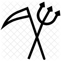 256x256 Scythe Icon Of Line Style