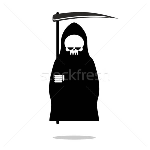 600x600 Grim Reaper With Scythe Death In Black Hood Cloak Icon For H