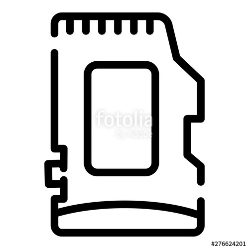 500x500 Micro Sd Card Icon Outline Micro Sd Card Vector Icon For Web