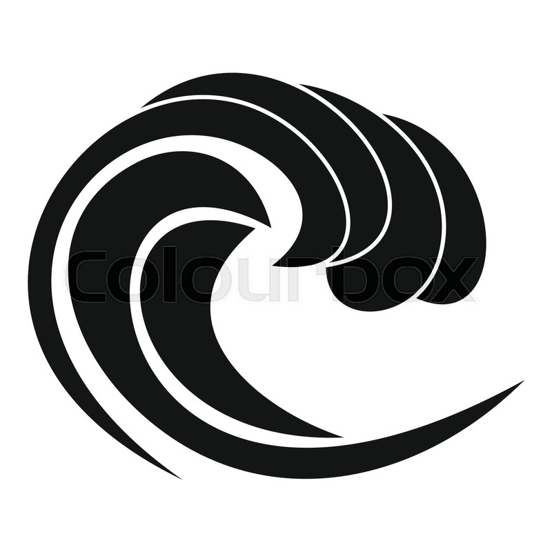 800x800 Wave Of Sea Tide Icon Simple Stock Vector Colourbox