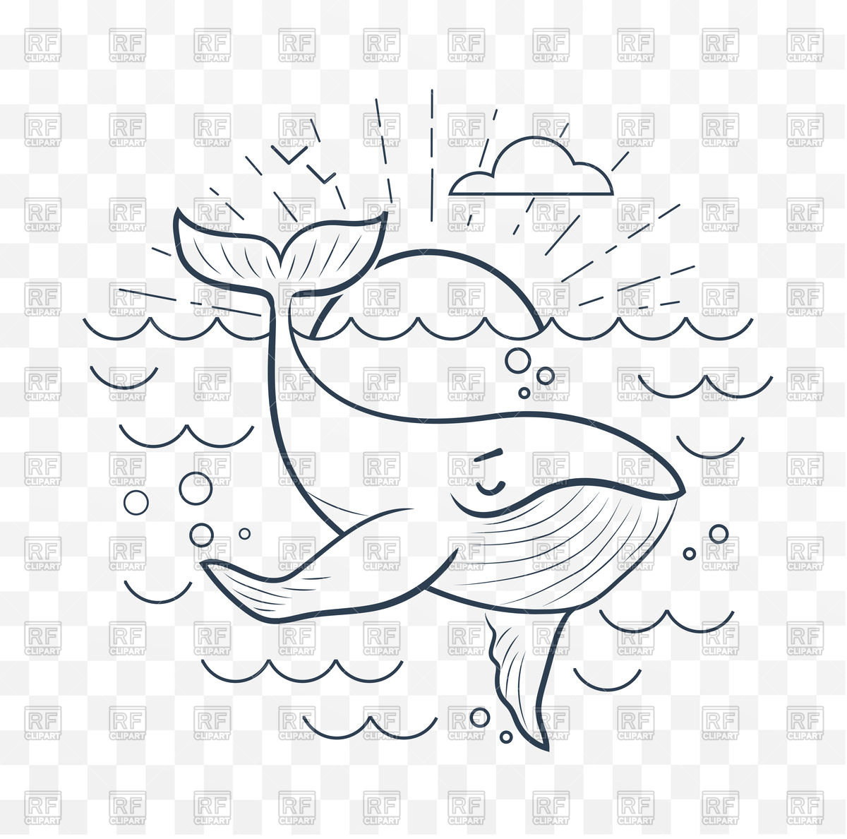 1200x1188 Whale In The Sea Icon Vector Image Of Plants And Animals