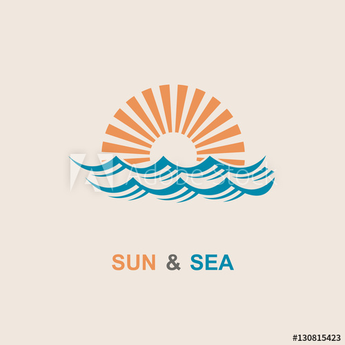 500x500 Abstract Design Of Sun And Sea Icon