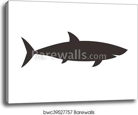 453x379 Big Shark Outline Icon, Canvas Print Barewalls Posters Prints