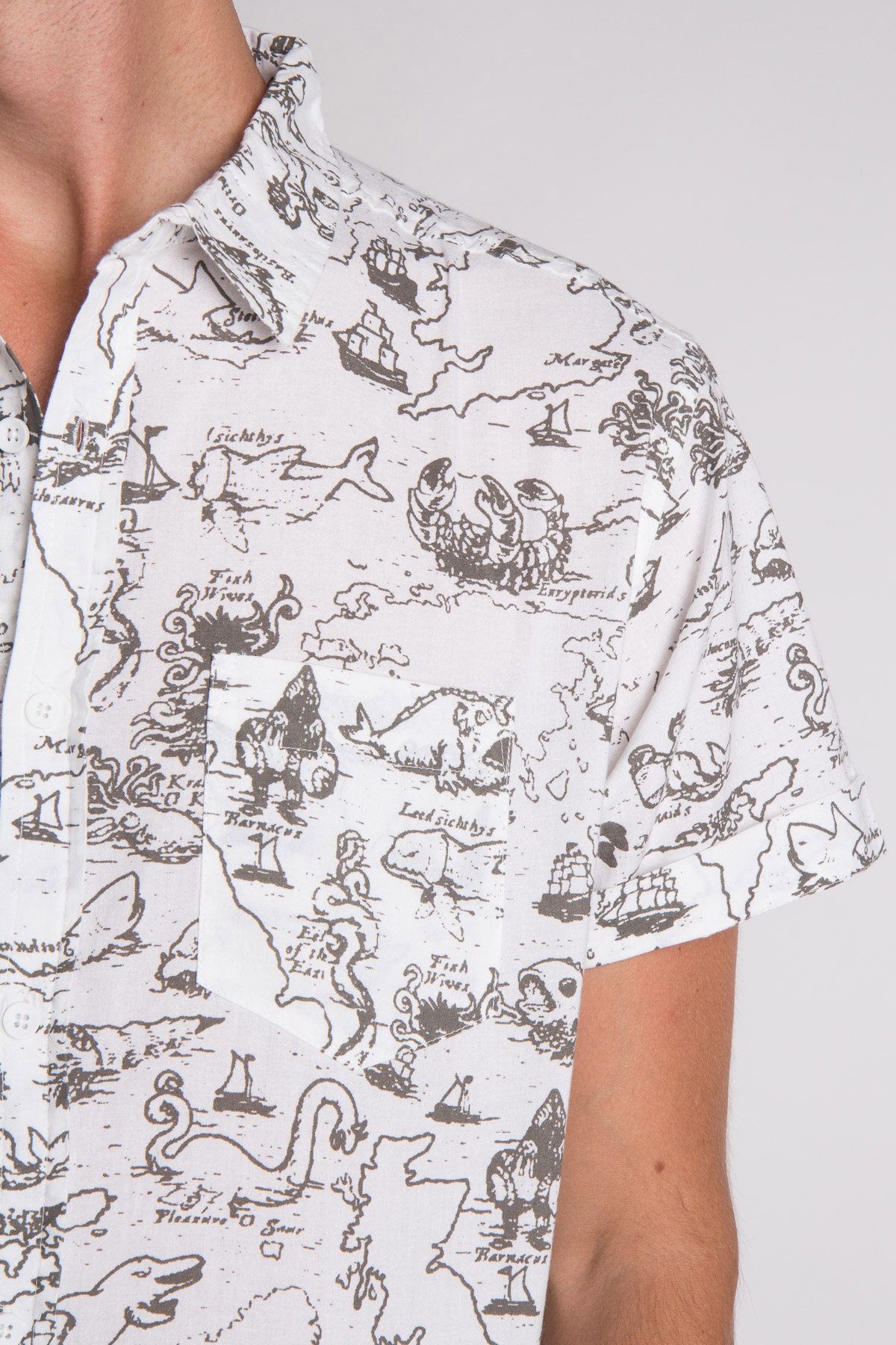 1200x1800 Sea Monsters Icon Printed Woven Shirt