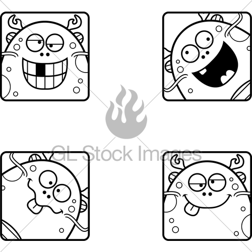 500x500 Silly Cartoon Sea Monster Icons Gl Stock Images