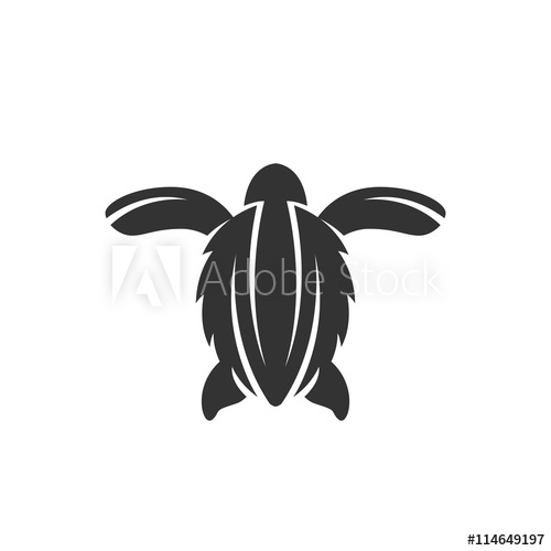 Vector Sea Turtle Icon On A White Background 500x500 Vector Sea Turtle Icon On A White Background