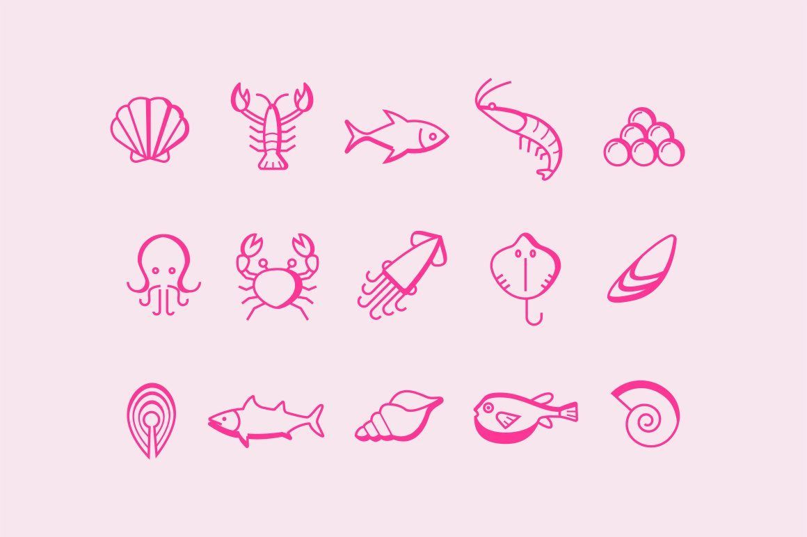 1160x772 Seafood Icon Pack A Set Of Simple And Stylish Seafood Icons