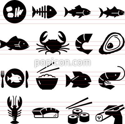 400x395 Seafood Icons