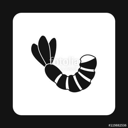 500x500 Shrimp Icon In Simple Style Isolated On White Background Seafood