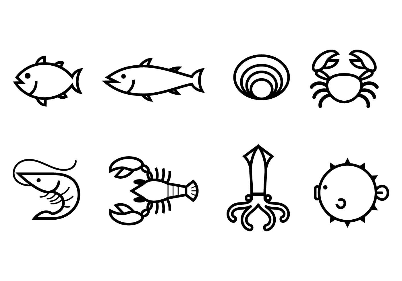 1400x980 Free Seafood Icon Cute Little Lo Go Line Icon, Seafood, Icon Set