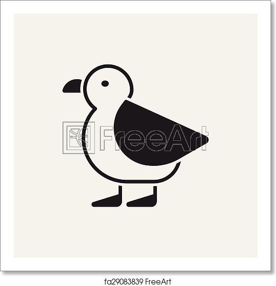 561x581 Free Art Print Of Seagull Icon Freeart