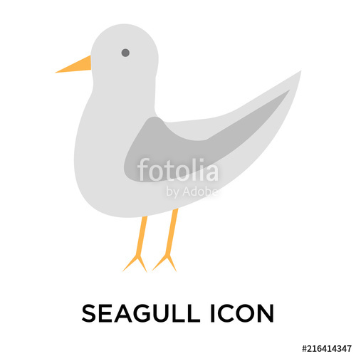 500x500 Seagull Icon Isolated On White Background Simple And Editable