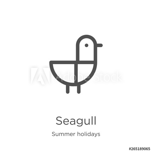 500x500 Seagull Icon Vector From Summer Holidays Collection Thin Line