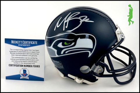 480x318 Michael Bennett Autographed Riddell Seattle Seahawks Mini Helmet