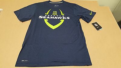 400x225 Seattle Seahawks Football Icon Nfl Men's Dri Fit Navy Blue T Shirt