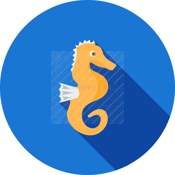 600x600 Seahorse Flat Shadowed Icon