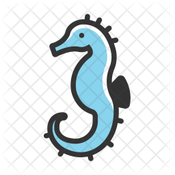 256x256 Seahorse Icon Of Colored Outline Style