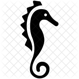 256x256 Seahorse Icon Of Glyph Style