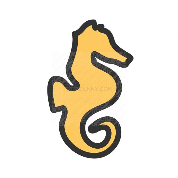 600x600 Seahorse Line Filled Icon