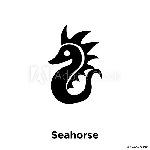 500x500 Seahorse Icon Vector Isolated On White Background, Logo Concept