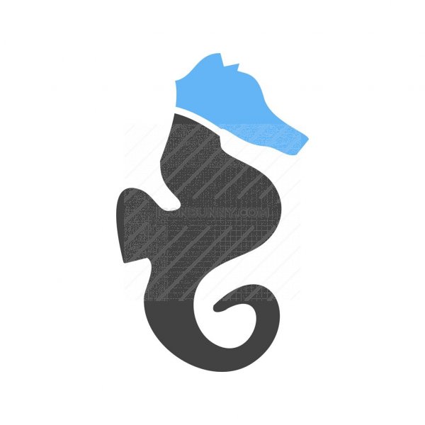 600x600 Seahorse Blue Black Icon