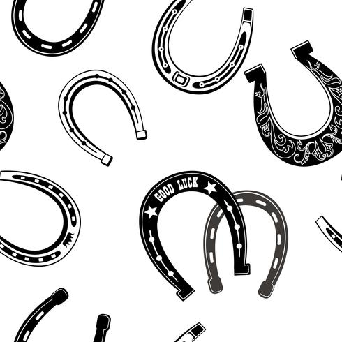 490x490 Horse Shoe Icon Seamless Pattern Lucky Steel Horseshoes