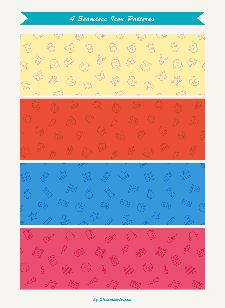730x1000 Seamless Icon Patterns Freebie On Behance
