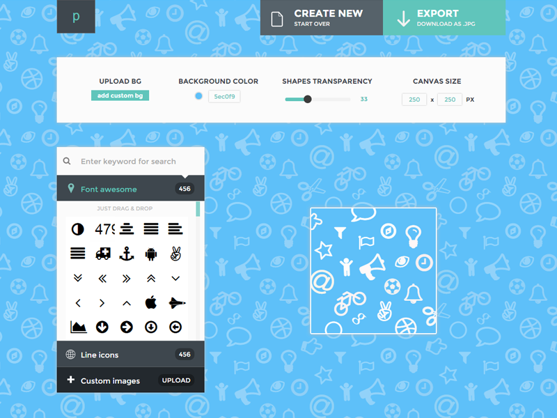 800x600 Seamless Icons Pattern Generator