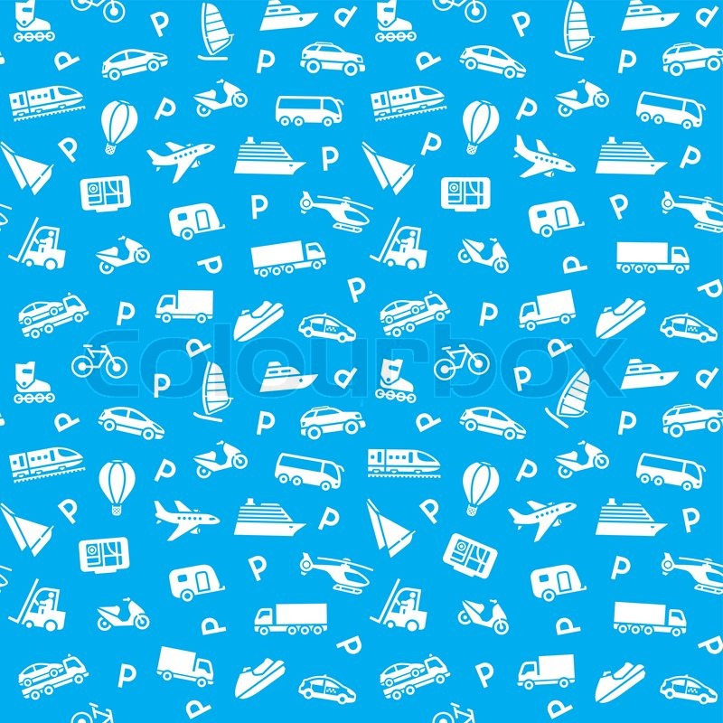 800x800 Seamless Transports Icons Pattern, Stock Vector Colourbox