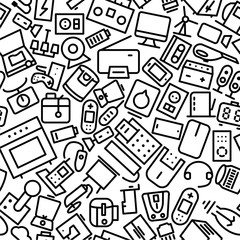 240x240 Search Photos Electronics Seamless Icons Pattern