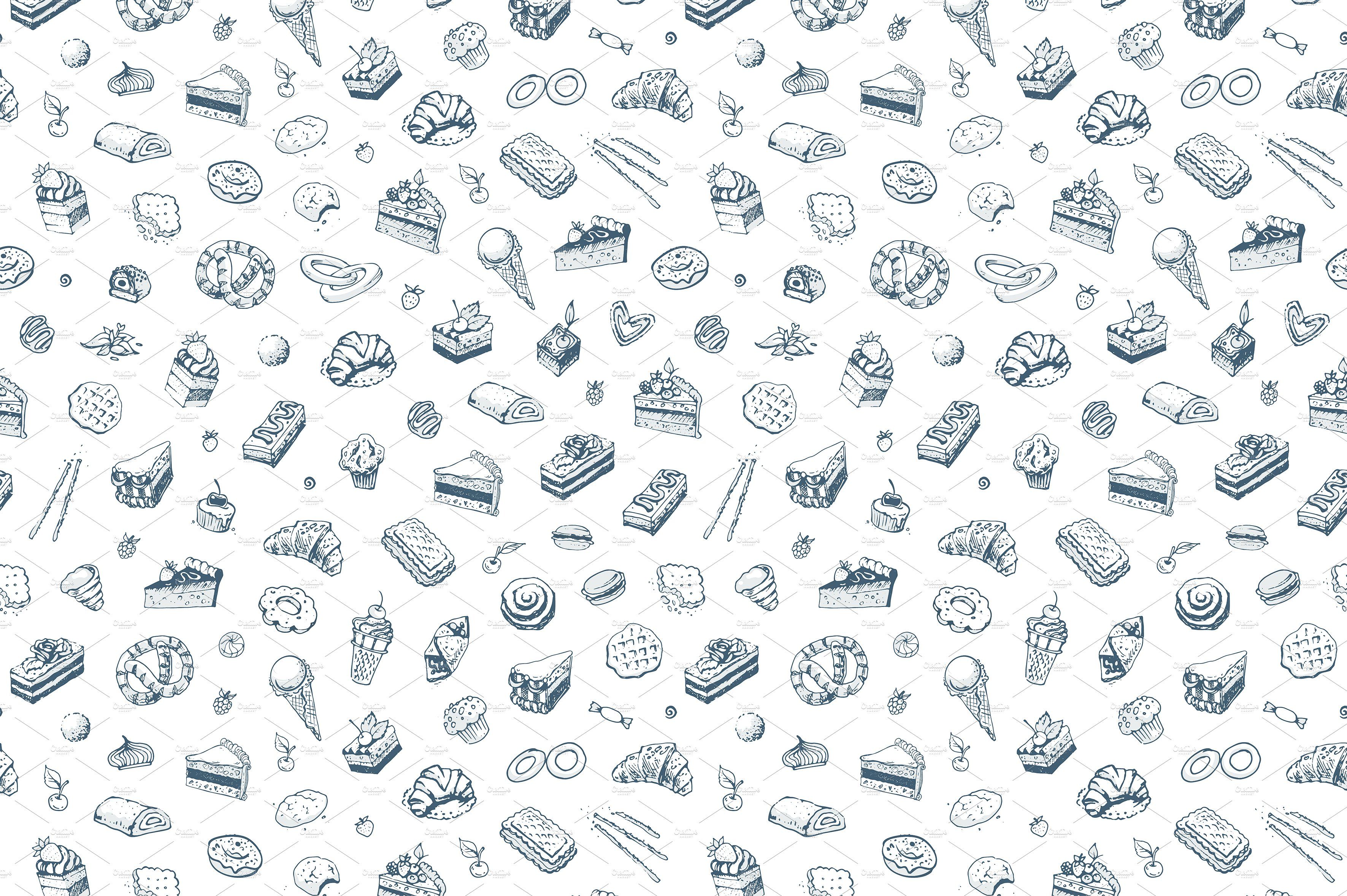 3543x2359 Bakery Icons And Calligraphy