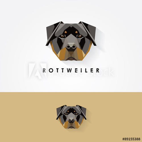 500x500 Rottweiler Dog Head Geometric Polygonal Logo Icon Search