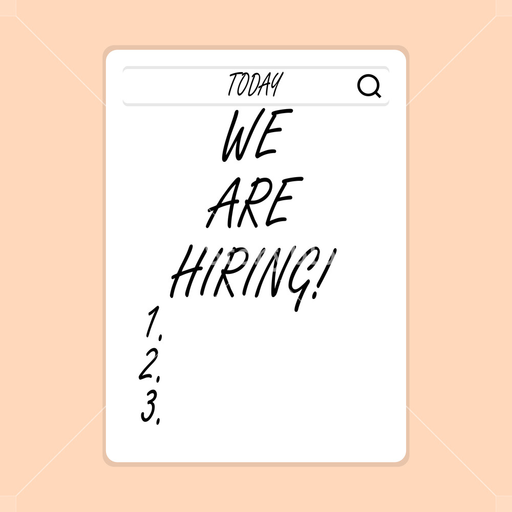 1000x1000 Handwriting Text Writing We Are Hiring Conceptual Photo Recently