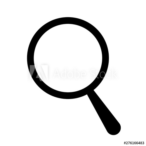 500x500 Simple Vector Magnifier Icon Concept Element For Search Bar