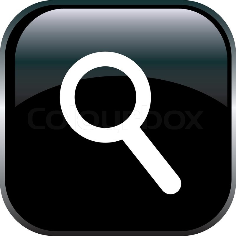 800x800 Magnifying Glass Icon On Square Black Stock Vector Colourbox