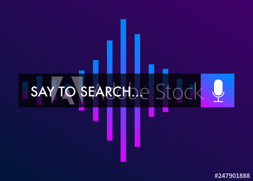 500x357 Voice Search Recognition Concept Search Bar Flat Icon And Sound