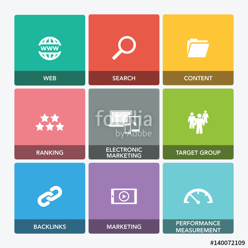499x500 Search Engine Marketing Icon Set Stock Image And Royalty Free
