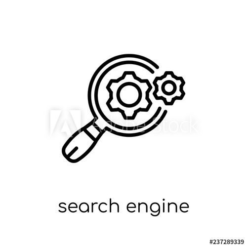 500x500 Search Engine Marketing Icon Trendy Modern Flat Linear Vector