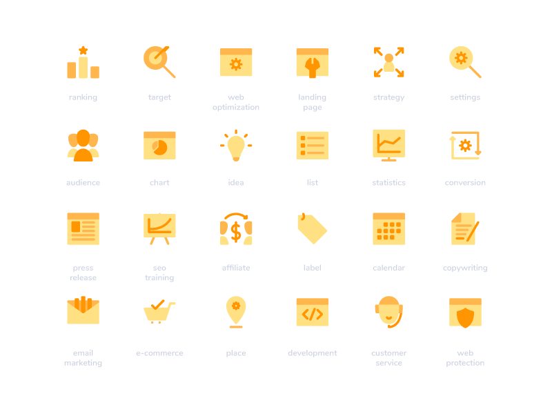 800x600 Search Engine Optimization Icons In Flat