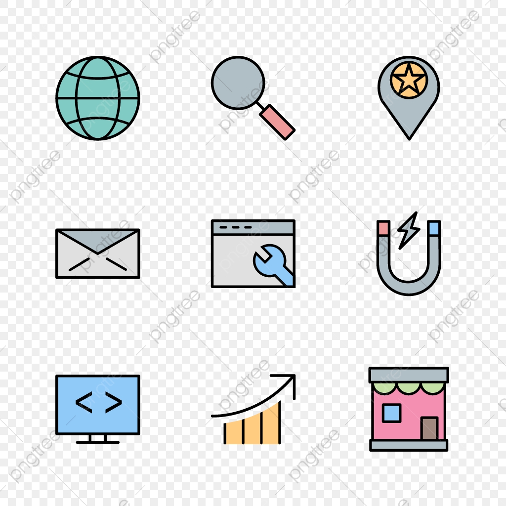1024x1024 Set Of Vector Seo Search Engine Optimization Icons, Icon, Seo