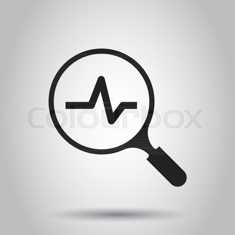 800x800 Magnifying Glass Icon With Pulse Stock Vector Colourbox