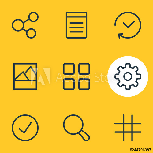 500x500 Vector Illustration Of Application Icons Line Style Editable
