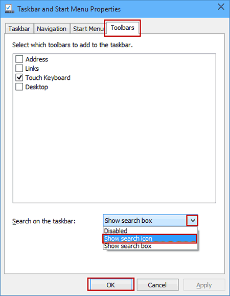 450x578 Replace Search Box With Search Icon On Taskbar In Windows