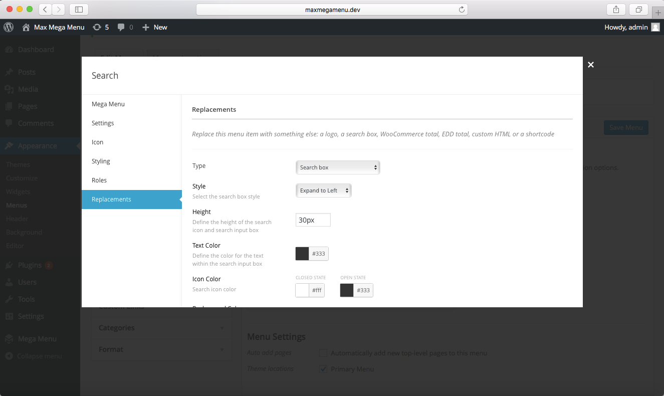 1325x790 Search Box Max Mega Menu